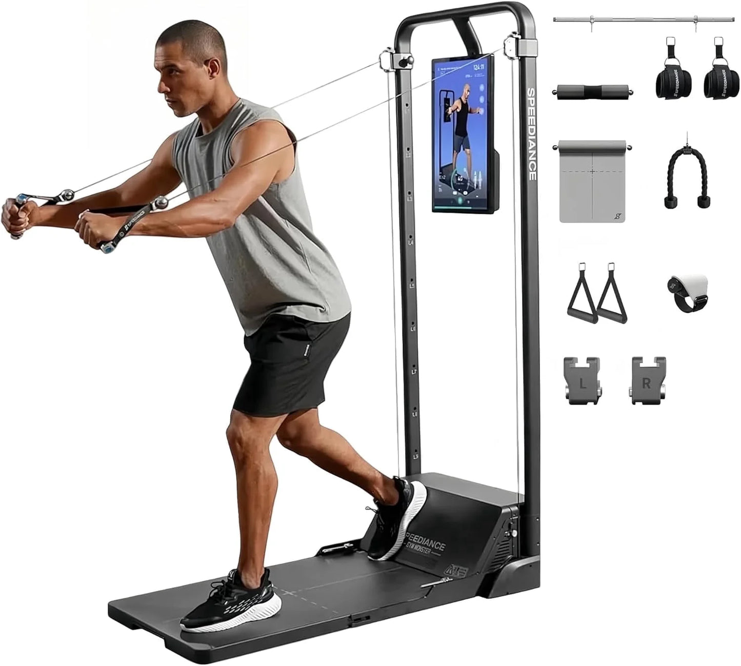Gym Monster – All-In-One Home Gym Workout Machine with 220LBS Digital Weight, Full Body Strength Training Equipment, No Installation Required