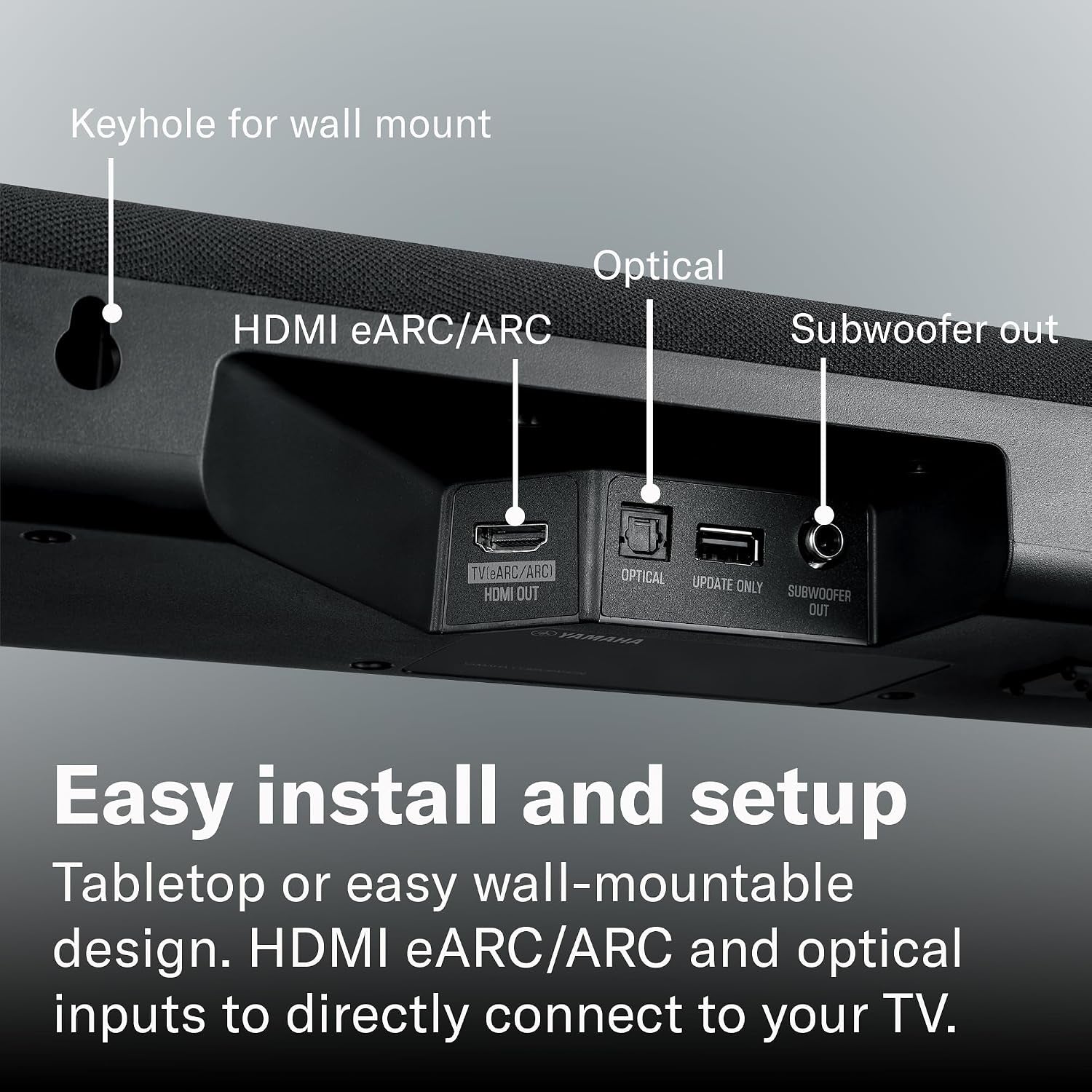 Yamaha SR-B30A Sound Bar with Built-In Subwoofers, Dolby Atmos Sound Bar for TV, Home Theater Sound System for TV, Bluetooth, Black | Dolby Atmos with Dual Built-In Subwoofers and Bluetooth for Movies, Music and Gaming