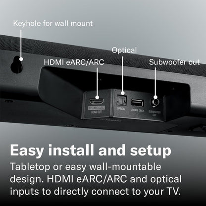 Yamaha SR-B30A Sound Bar with Built-In Subwoofers, Dolby Atmos Sound Bar for TV, Home Theater Sound System for TV, Bluetooth, Black | Dolby Atmos with Dual Built-In Subwoofers and Bluetooth for Movies, Music and Gaming