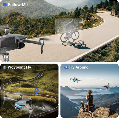 GPS Drones with Camera for Adults 4K, under 249G, 45 Mins Flight, Brushless Motor, Light, Auto Follow, Tap Fly & Circle Fly, One Key Start, Foldable Drone for Adults Beginners