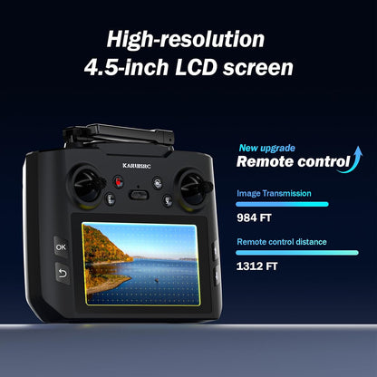 K600GPS Drone with Camera for Adults, 4.5 Inch LCD RC Screen, 32G SD Card, GPS Drone Auto Return, Gesture Flight, Brushless Motor, Optical Flow,3 Speeds for Adults/Beginners, under 249G