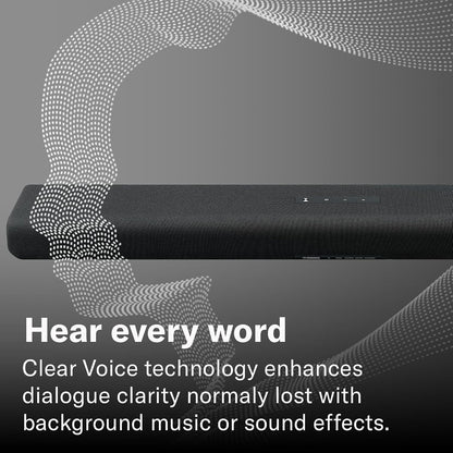 Yamaha SR-B30A Sound Bar with Built-In Subwoofers, Dolby Atmos Sound Bar for TV, Home Theater Sound System for TV, Bluetooth, Black | Dolby Atmos with Dual Built-In Subwoofers and Bluetooth for Movies, Music and Gaming