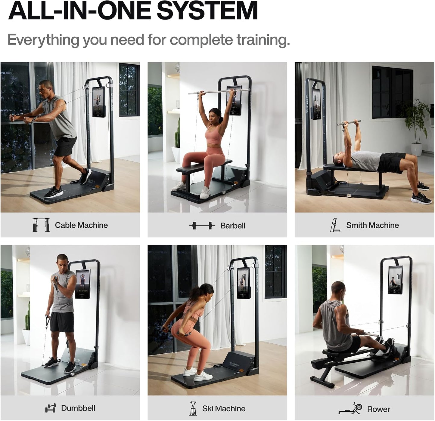 Gym Monster Smart Home Gym, Multifunctional Strength Training Machine, Smith Machine Power Cage Workout Station, Squat Rack Cable Machine, Full Body Fitness Equipment for Home Workout