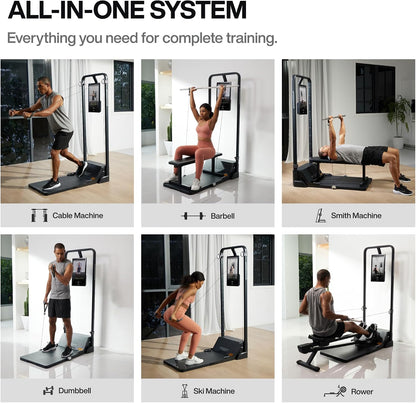 Gym Monster Smart Home Gym, Multifunctional Strength Training Machine, Smith Machine Power Cage Workout Station, Squat Rack Cable Machine, Full Body Fitness Equipment for Home Workout