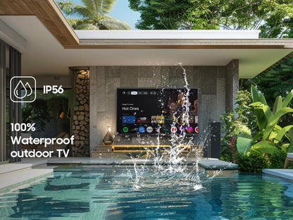 Outdoor TV, 43 Inch Waterproof Smart Outdoor Tvs, 4K, HDR 10, Weatherproof,1000Nits, Voice Assistant Remote, for Partial Sun Area(Deck Pro 3.0, Latest Model)