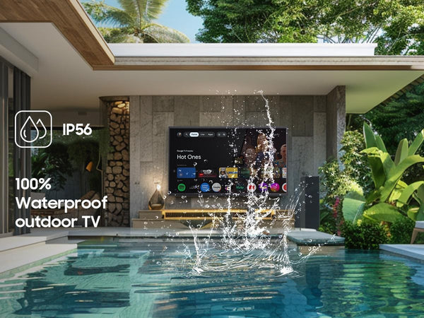 Outdoor TV, 43 Inch Waterproof Smart Outdoor Tvs, 4K, HDR 10, Weatherproof,1000Nits, Voice Assistant Remote, for Partial Sun Area(Deck Pro 3.0, Latest Model)