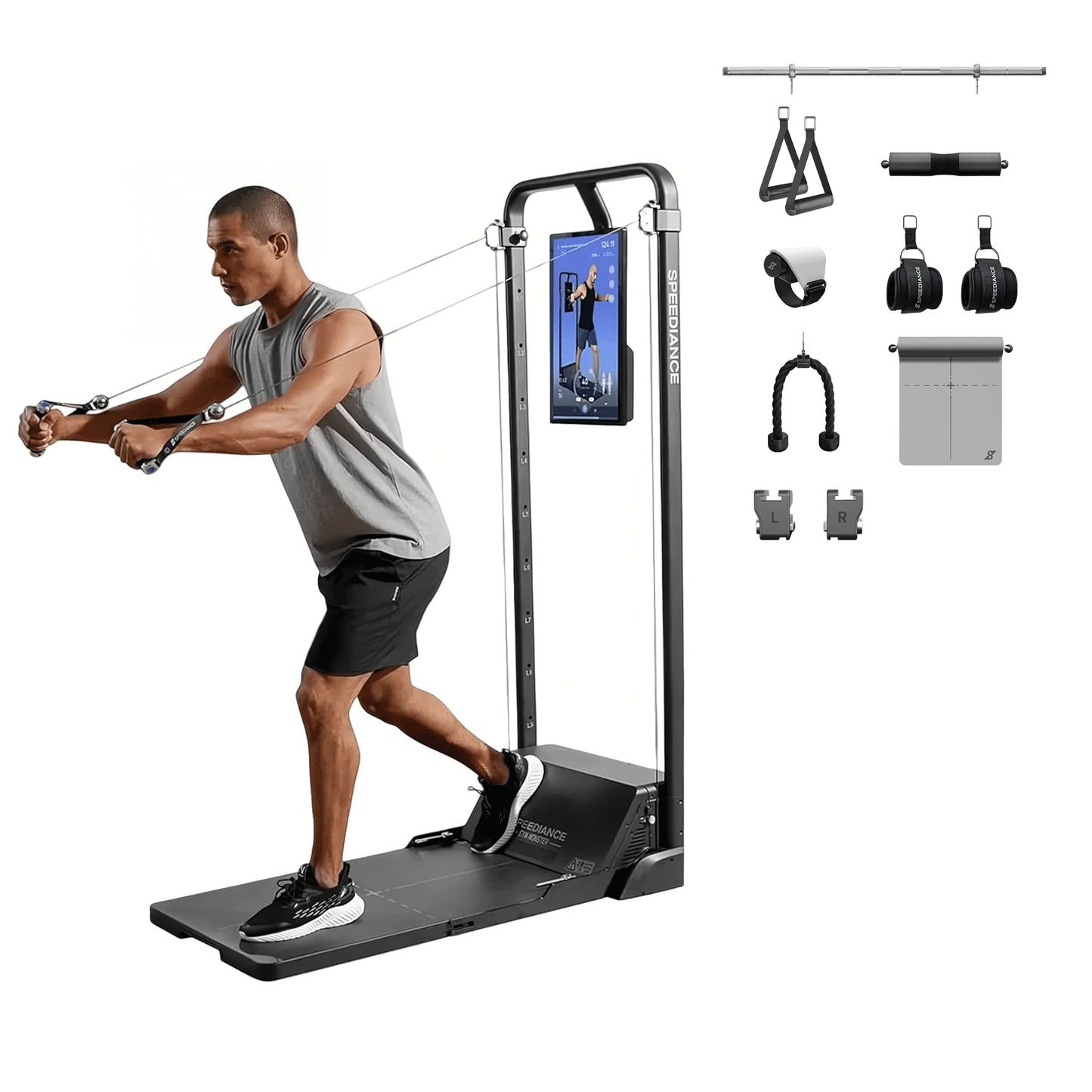 Gym Monster – All-In-One Home Gym Workout Machine with 220LBS Digital Weight, Full Body Strength Training Equipment, No Installation Required