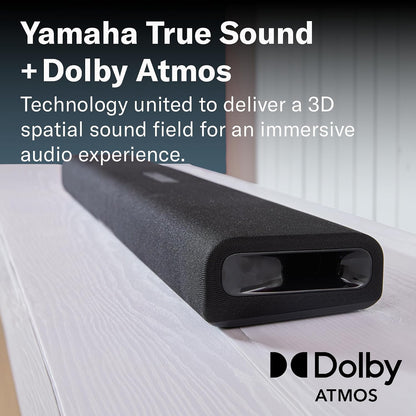 Yamaha SR-B30A Sound Bar with Built-In Subwoofers, Dolby Atmos Sound Bar for TV, Home Theater Sound System for TV, Bluetooth, Black | Dolby Atmos with Dual Built-In Subwoofers and Bluetooth for Movies, Music and Gaming
