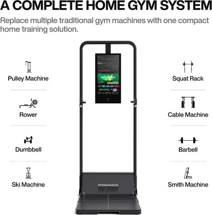 Gym Monster Smart Home Gym, Multifunctional Strength Training Machine, Smith Machine Power Cage Workout Station, Squat Rack Cable Machine, Full Body Fitness Equipment for Home Workout