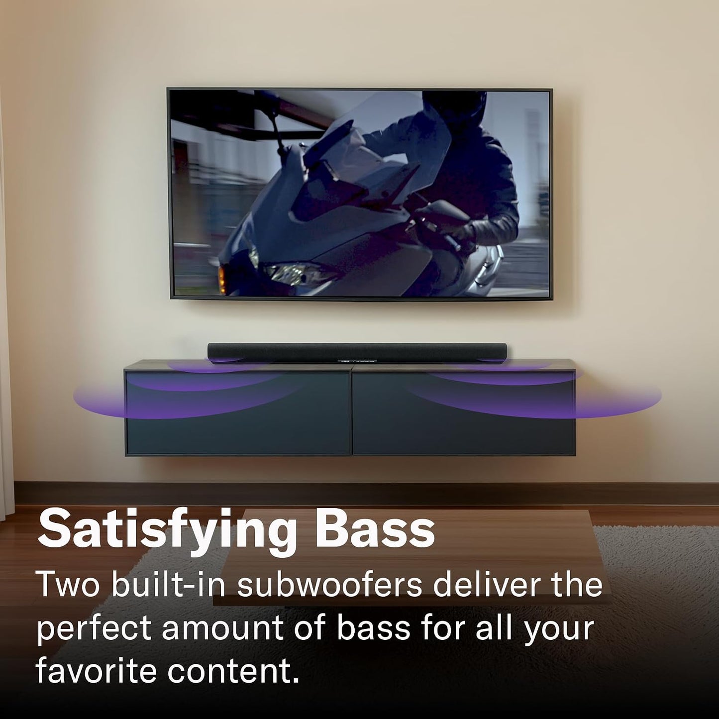 Yamaha SR-B30A Sound Bar with Built-In Subwoofers, Dolby Atmos Sound Bar for TV, Home Theater Sound System for TV, Bluetooth, Black | Dolby Atmos with Dual Built-In Subwoofers and Bluetooth for Movies, Music and Gaming
