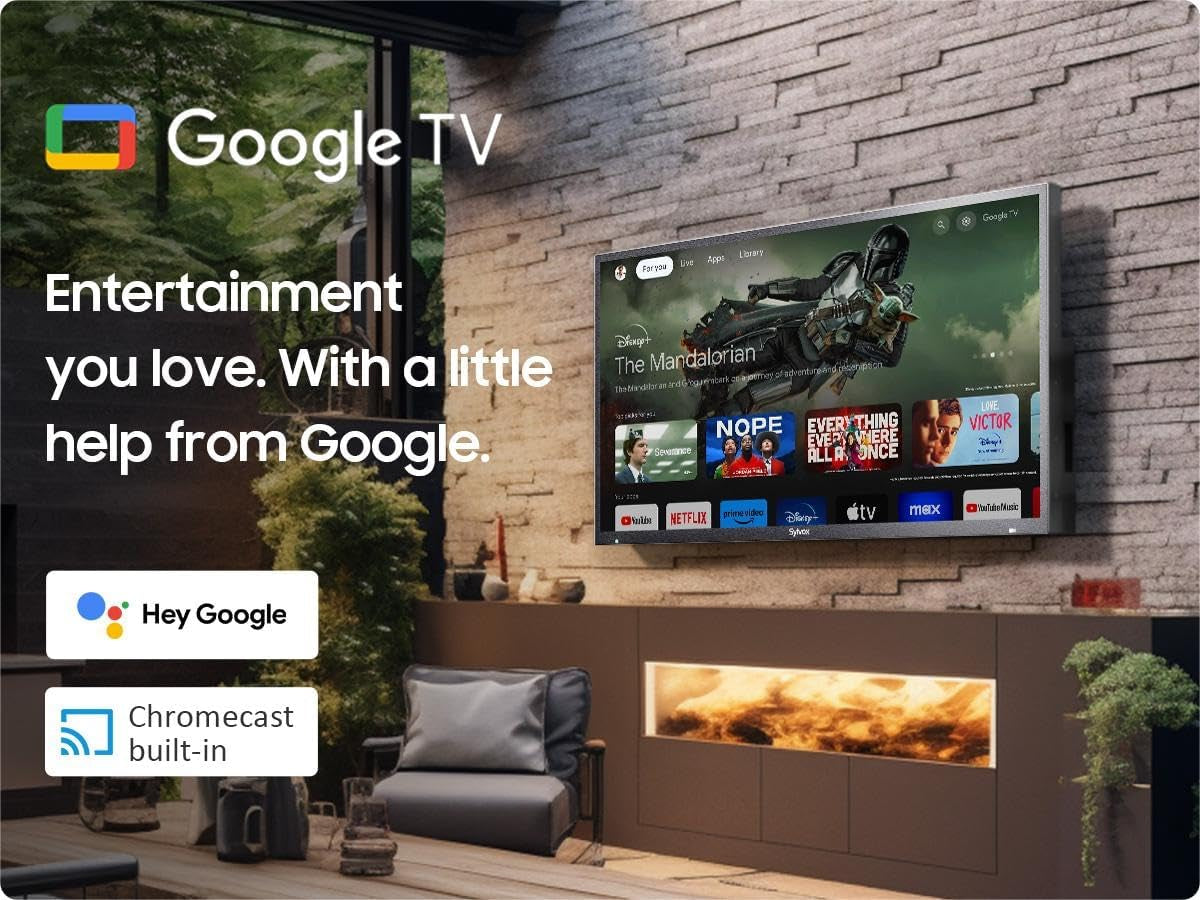 Outdoor TV, 43 Inch Waterproof Smart Outdoor Tvs, 4K, HDR 10, Weatherproof,1000Nits, Voice Assistant Remote, for Partial Sun Area(Deck Pro 3.0, Latest Model)